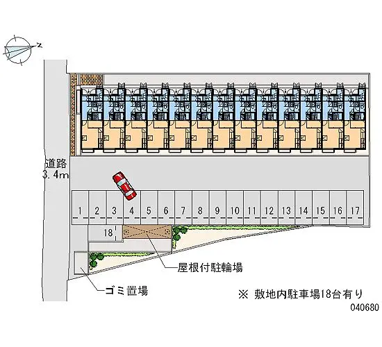 ★手数料０円★北九州市小倉北区下富野２丁目　月極駐車場（LP）